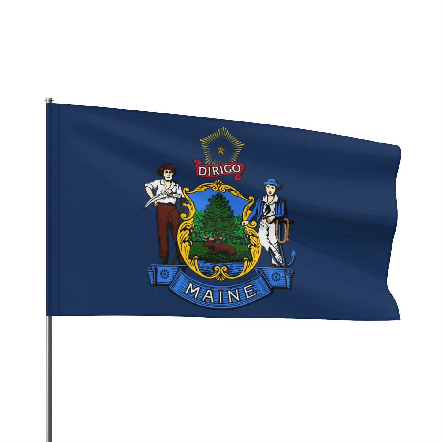 Flag Village USA Maine State Flag 18" x 12" / 36" x 24" / 60" x 36"
