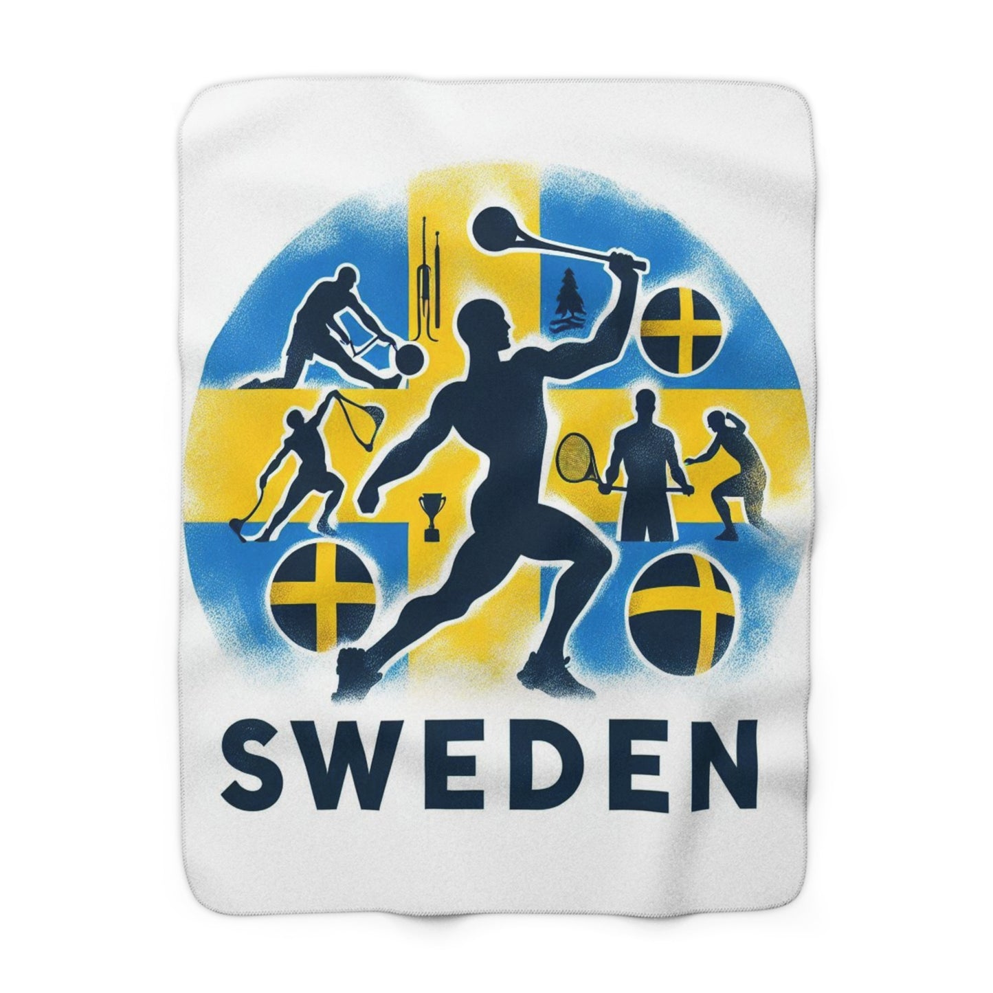 Flag Village Sweden  Sporting Flag Sherpa Fleece Blanket SWE0006