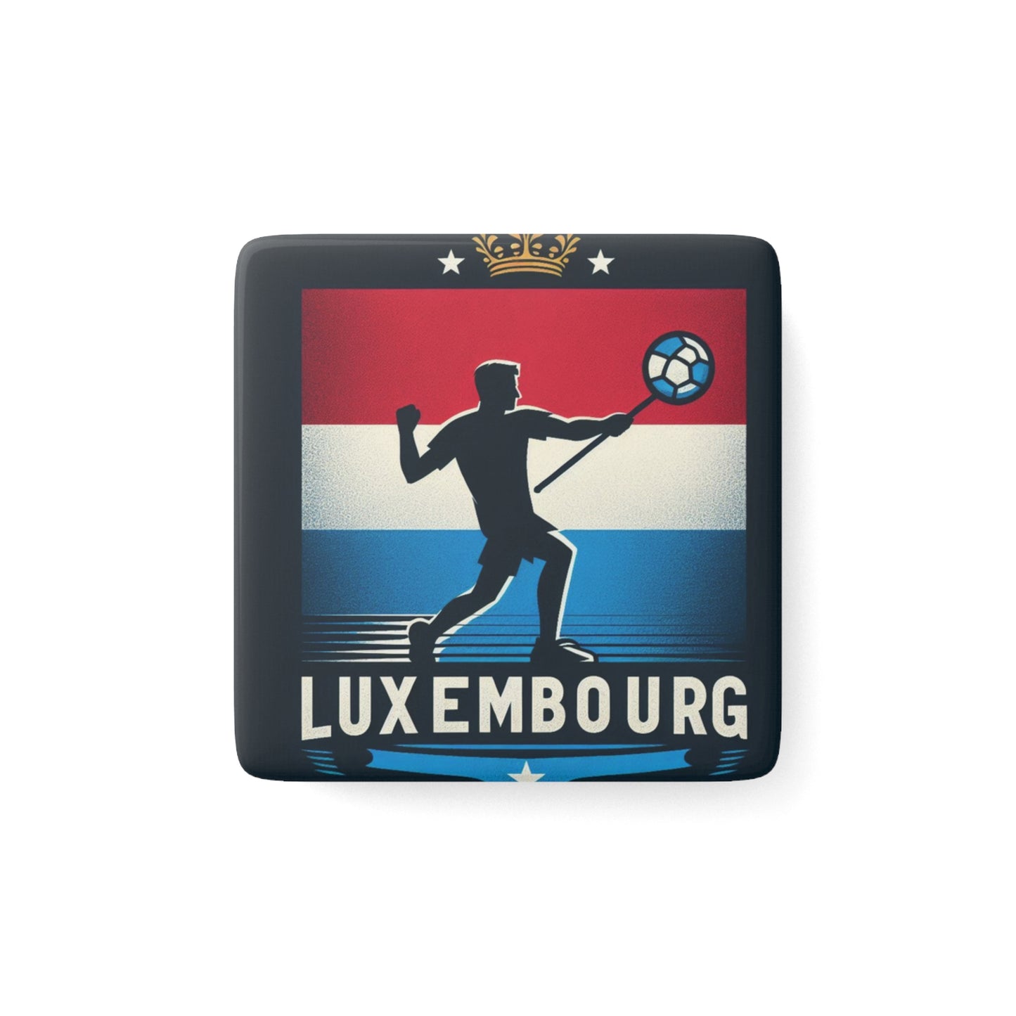 Flag Village Luxembourg Flag Sporting Porcelain Magnet, Square LUX0004