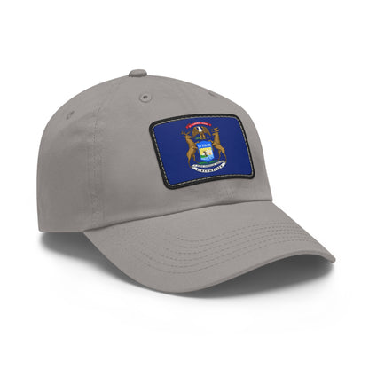 Flag Village USA Michigan State Flag Hat Cap with Leather Patch