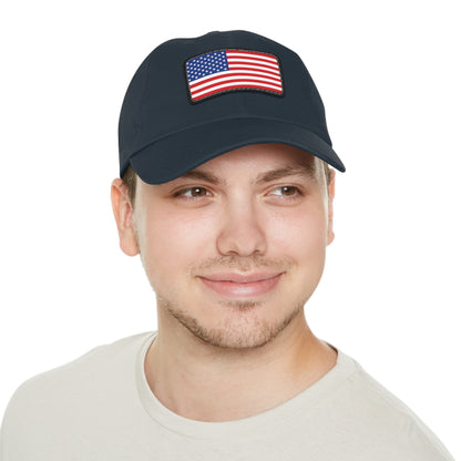 Flag Village United States Flag Hat Cap with Leather Patch