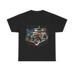 Flag Village USA Vintage Car Flag T-SHIRT Heavy Cotton Tee USA0012