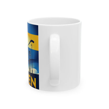 Flag Village Sweden Sporting Flag Ceramic Coffee Mug 11oz SWE0008