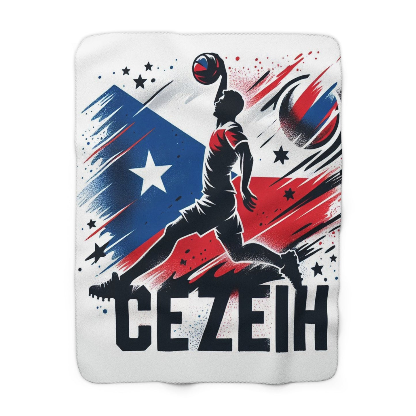 Flag Village Czech Sporting Flag Sherpa Fleece Blanket CZE0005