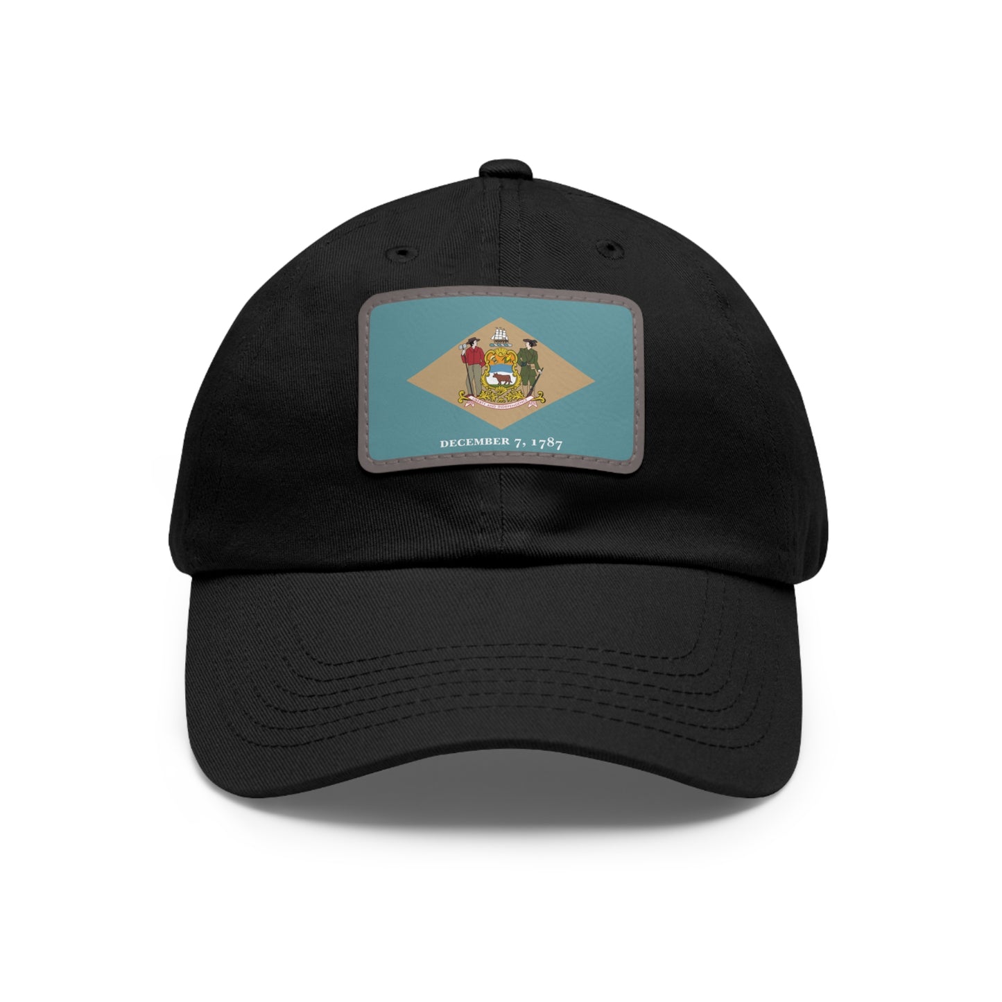 Flag Village USA Delaware State Flag Hat Cap with Leather Patch