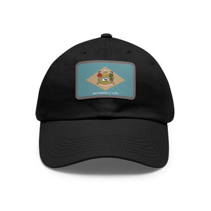 Flag Village USA Delaware State Flag Hat Cap with Leather Patch