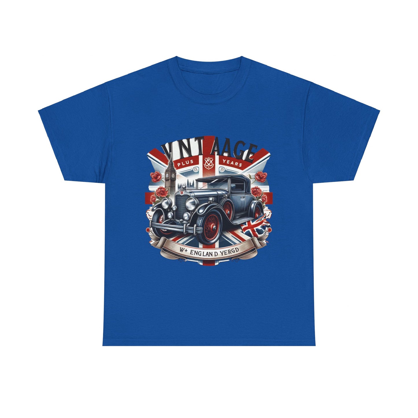 Flag Village UK Vintage Car Flag T-SHIRT Heavy Cotton Tee UK0007