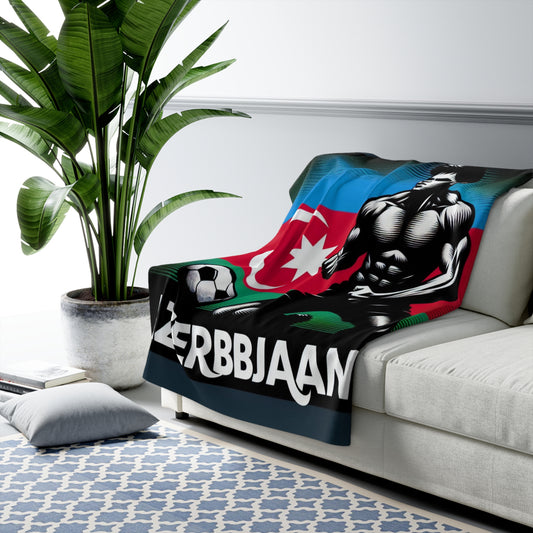 Flag Village Azerbaijan Sporting Flag Sherpa Fleece Blanket AZE0006
