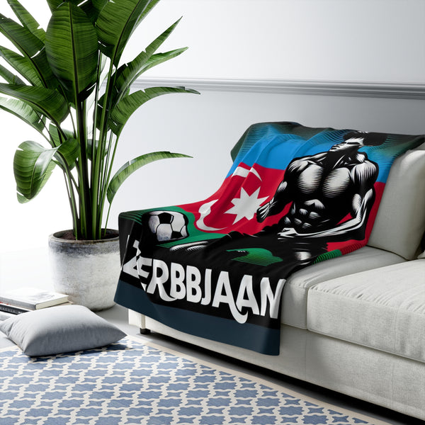 Flag Village Azerbaijan Sporting Flag Sherpa Fleece Blanket AZE0006
