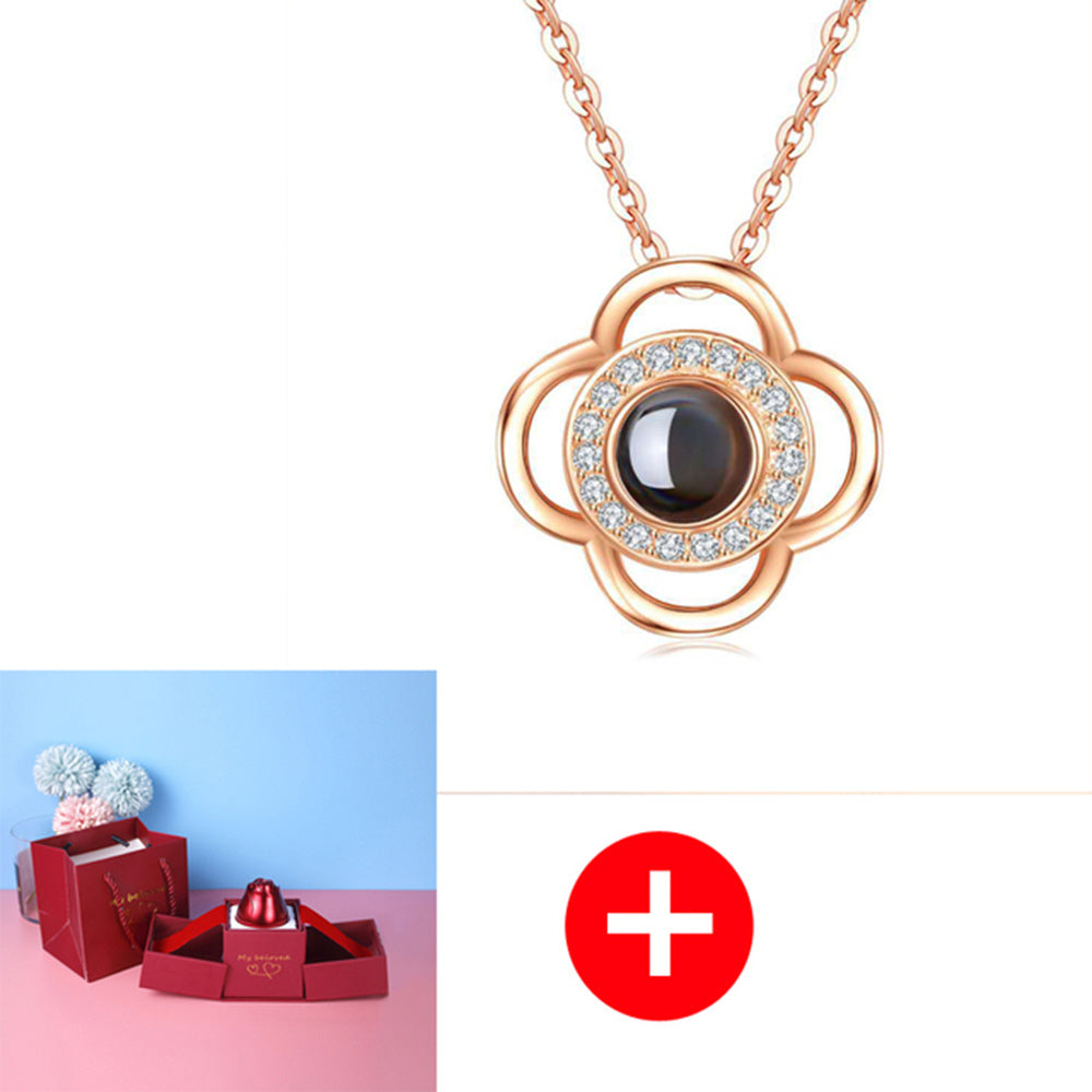 Flag Village Hot Valentine's Day Gifts Metal Rose Jewelry Gift Box Necklace For Wedding Girlfriend Necklace Gifts