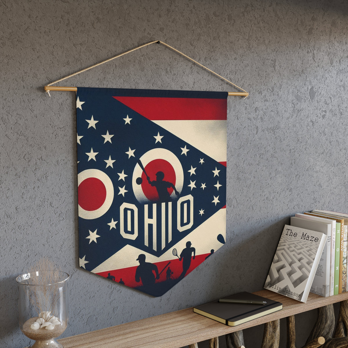Flag Village Ohio State Flag Pennant Sporting Home Wall decoration OH0001