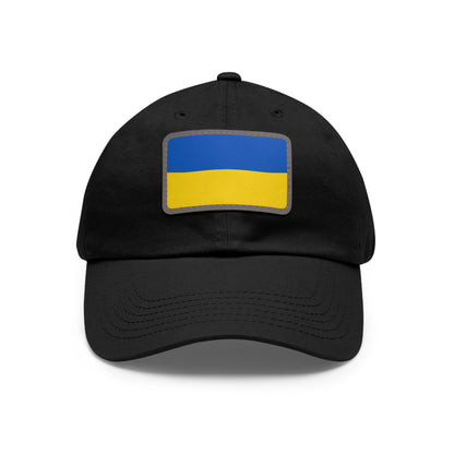 Flag Village Ukraine Flag Hat Cap with Leather Patch