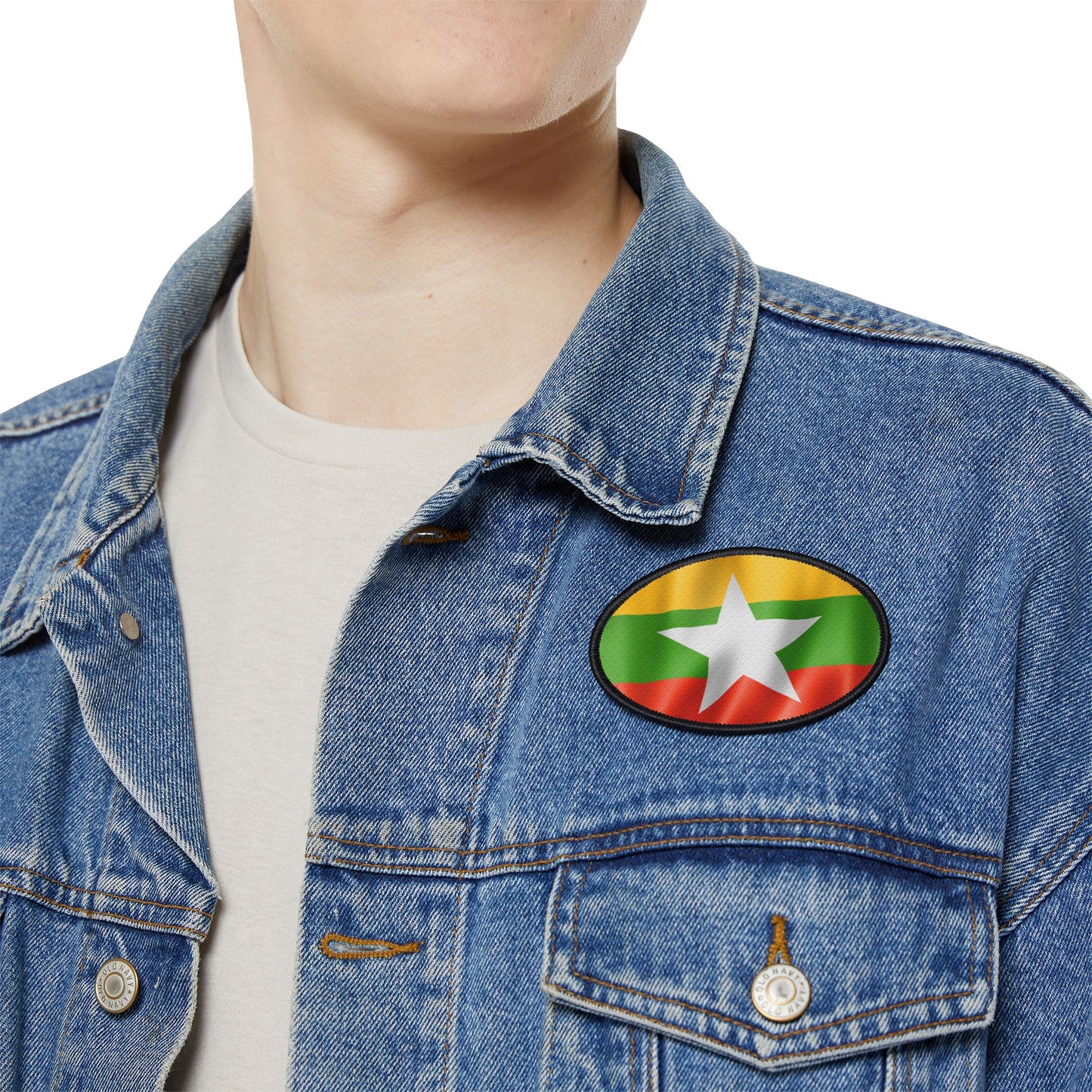 Flag Village Myanmar Flag Embroidery Iron-On Patches