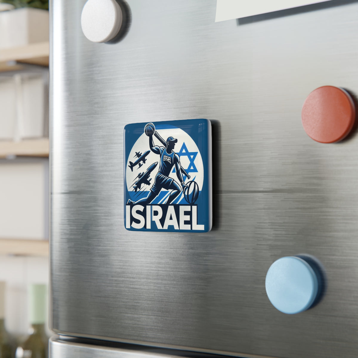 Flag Village Israel Flag Sporting Porcelain Magnet, Square ISR0005