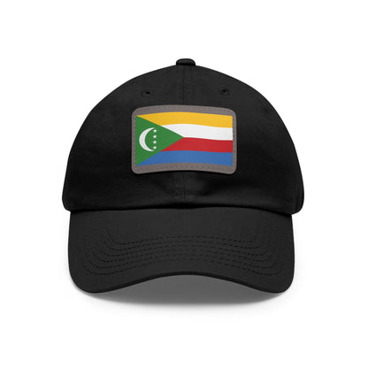 Flag Village Comoros Flag Hat Cap with Leather Patch