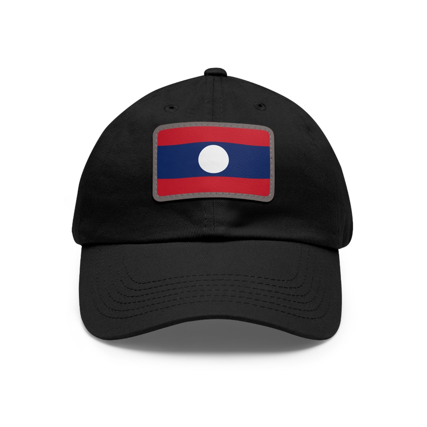 Flag Village Laos Flag Hat Cap with Leather Patch