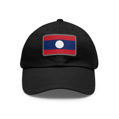 Flag Village Laos Flag Hat Cap with Leather Patch