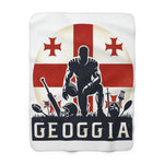 Flag Village Georgia Sporting Flag Sherpa Fleece Blanket GEO0004