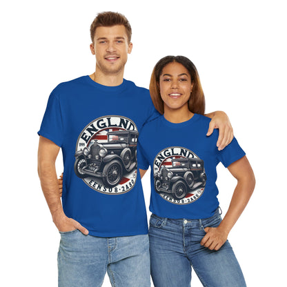 Flag Village UK Vintage Car Flag T-SHIRT Heavy Cotton Tee UK0009