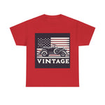 Flag Village USA Vintage Car Flag T-SHIRT Heavy Cotton Tee USA0004