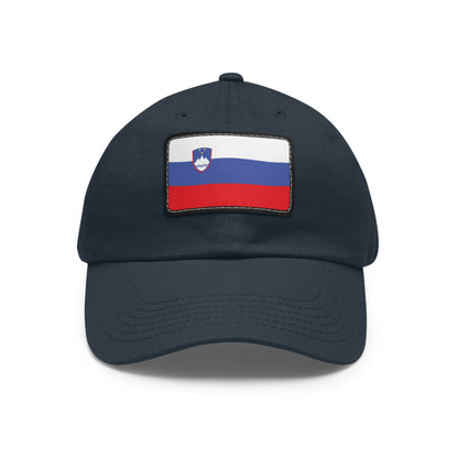 Flag Village Slovenia Flag Hat Cap with Leather Patch
