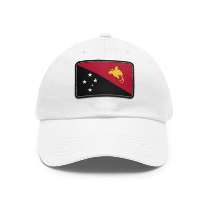 Flag Village Papua New Guinea Flag Hat Cap with Leather Patch