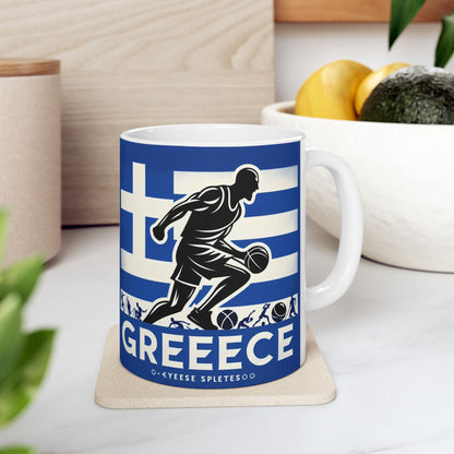 Flag Village Greece Sporting Flag Ceramic Coffee Mug 11oz FV-MG0007