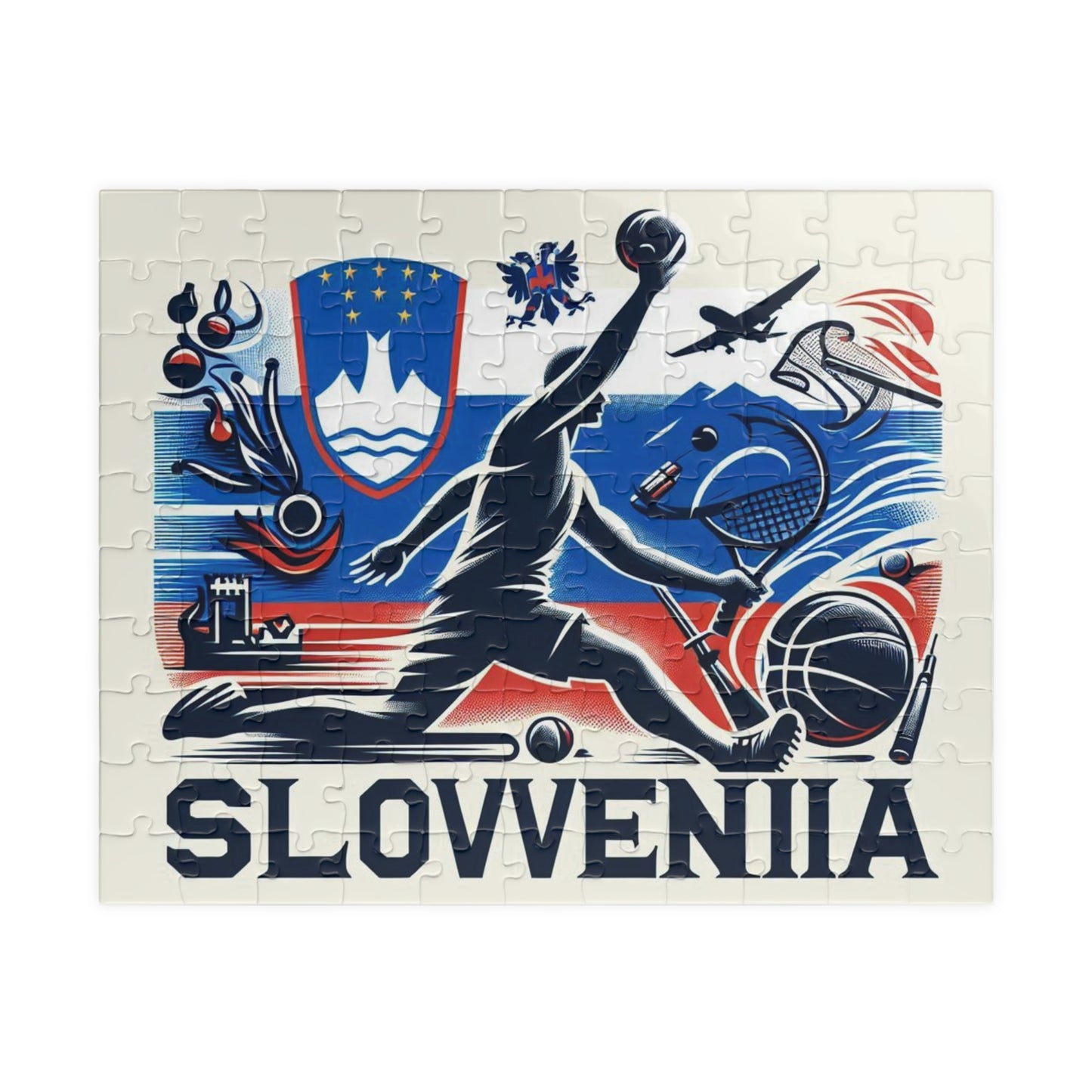 Flag Village Slovenia Sporting Flag Puzzle (110, 252, 520, 1014-piece) SVN0005