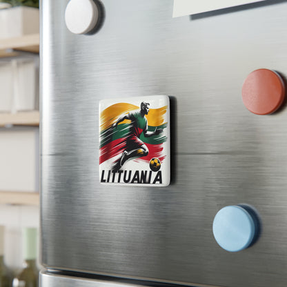 Flag Village Lithuania Flag Sporting Porcelain Magnet, Square LTU0006