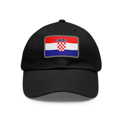 Flag Village Croatia Flag Hat Cap with Leather Patch