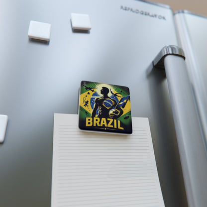 Flag Village BRAZIL Flag Sporting Porcelain Magnet, Square BRA0012