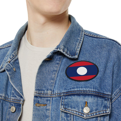 Flag Village Laos Flag Embroidery Iron-On Patches
