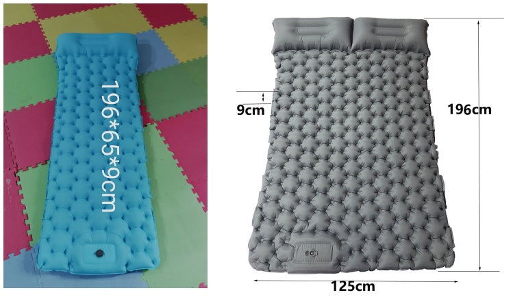 Flag Village Outdoor Camping Travel Portable Inflatable Cushion Built-in Foot Inflatable