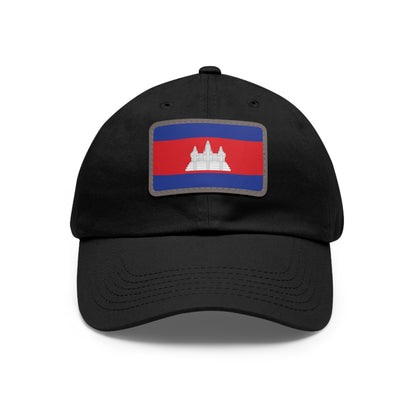 Flag Village Cambodia Flag Hat Cap with Leather Patch