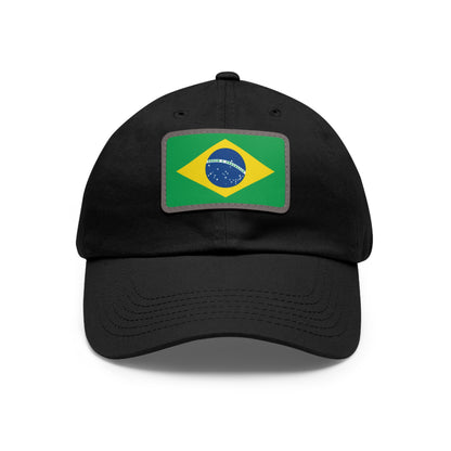 Flag Village Brazil Flag Hat Cap with Leather Patch