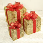 Flag Village Christmas wrought iron gift box three-piece set