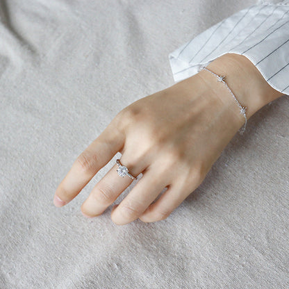 Flag Village 925 Silver AAAA Zircon Rings Minimalist Big Zircon Party Rings for Women Elegant Fashion Wedding Jewelry Gifts
