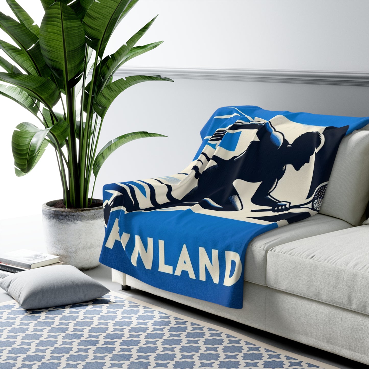 Flag Village Finland Sporting Flag Sherpa Fleece Blanket FIN0005