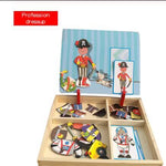 Flag Village Montessori Magnetic Fun Puzzle Children's Wooden Puzzle Box Game Cartoon Educational Painting Toys For Children Gift Antistress