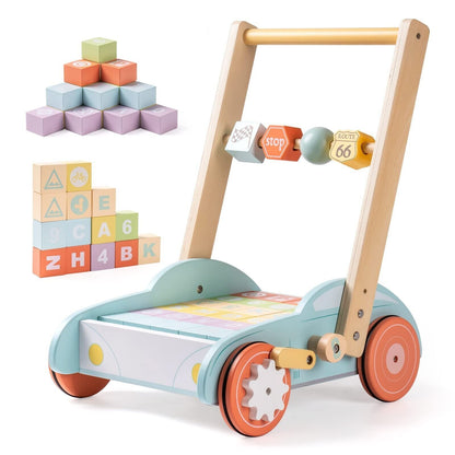 Flag Village ROBUD Wooden Baby Walker Push With ABC 123 Traffic Sign Gifts For Todders 3 Year