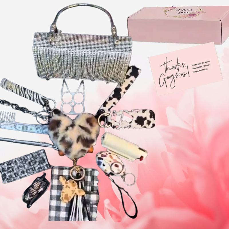 Flag Village Luxury Rhinestone Bag With Gift Box Safety Set