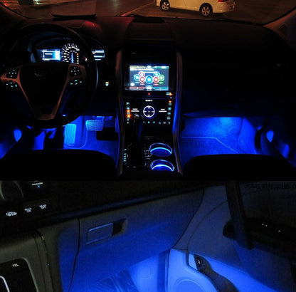 Flag Village Auto Tools Car interior atmosphere lights Car interior atmosphere lights Foot lights Car interior blue lights 780 decorative lights