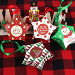 Flag Village Christmas Gift Boxes Santa Claus Candy Box Star Shape Merry Christmas Boxes Bags for Home New Year Xmas Decor Kids Gifts