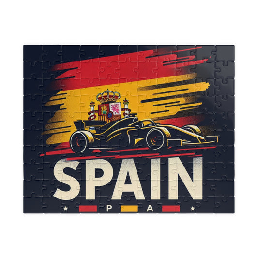 Flag Village Spain Racing Car Sporting Flag Puzzle (110, 252, 520, 1014-piece) ESP0011