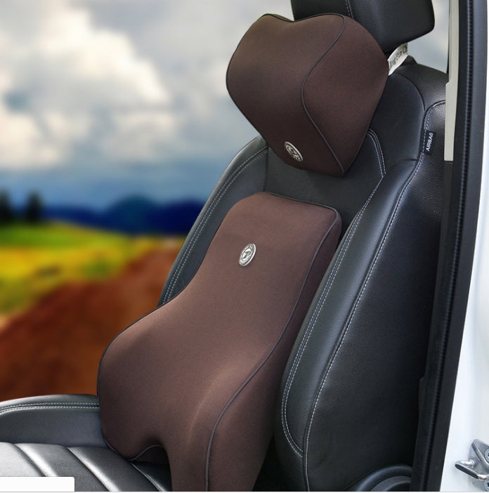 Flag Village Auto Tools Car Memory Cotton Lumbar Suit Pillow Back Pad Waist Car Interior Seat Four Seasons Universal New Slow Rebound