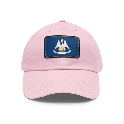 Flag Village USA Louisiana State Flag Hat Cap with Leather Patch