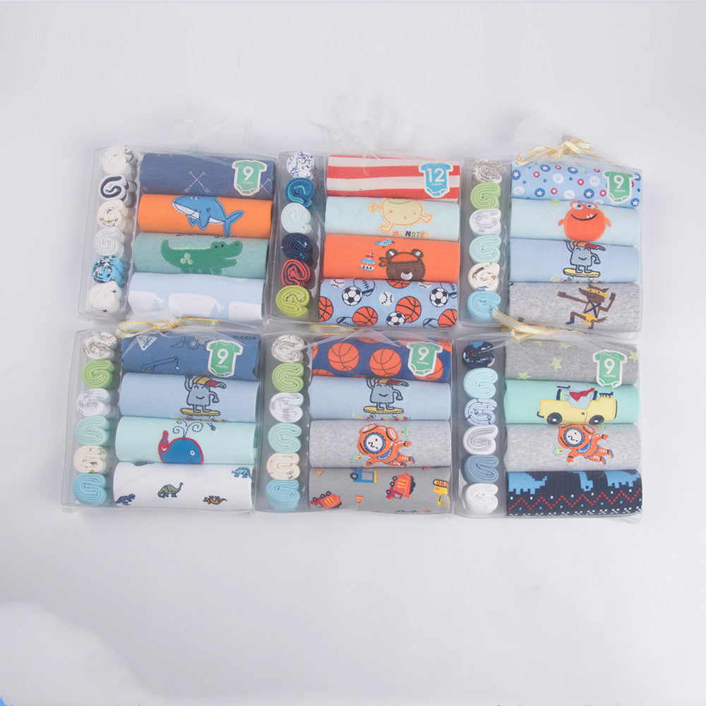 Flag Village Short Sleeve Triangle Baby Clothes Gift Box