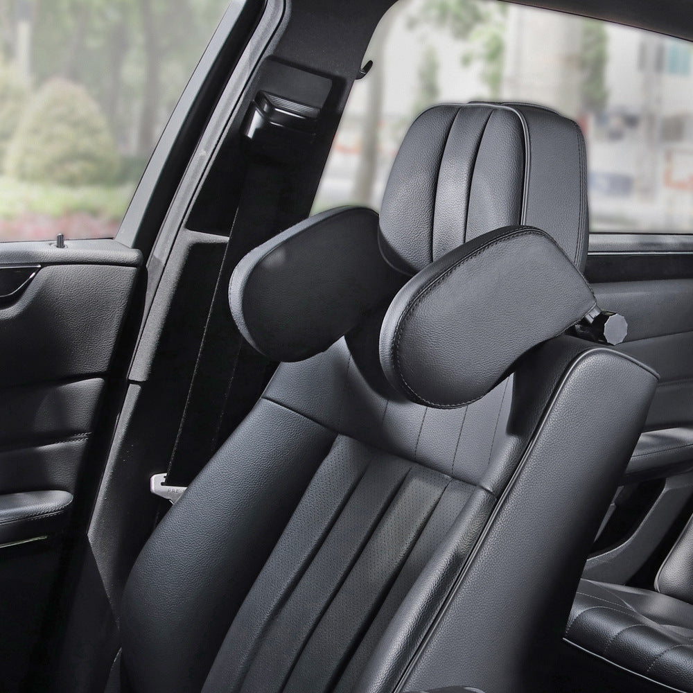 Flag Village Auto Tools Car headrest pillow Sleep Adjustable Side Car Soft Travel Seat Headrest Auto Leather Support Neck Pillow Cushion car accessories