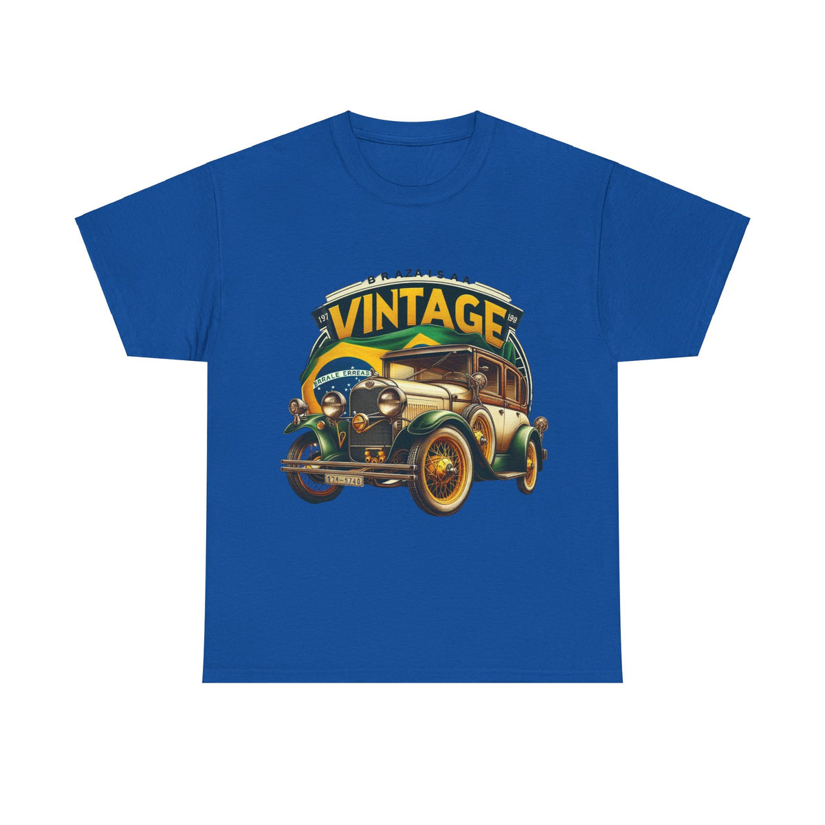 Flag Village Brazil Vintage Car Flag T-SHIRT Heavy Cotton Tee BRA0014