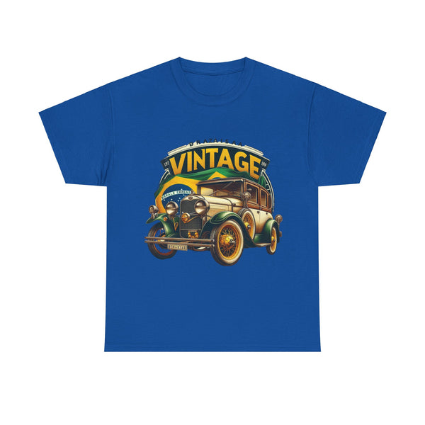 Flag Village Brazil Vintage Car Flag T-SHIRT Heavy Cotton Tee BRA0014